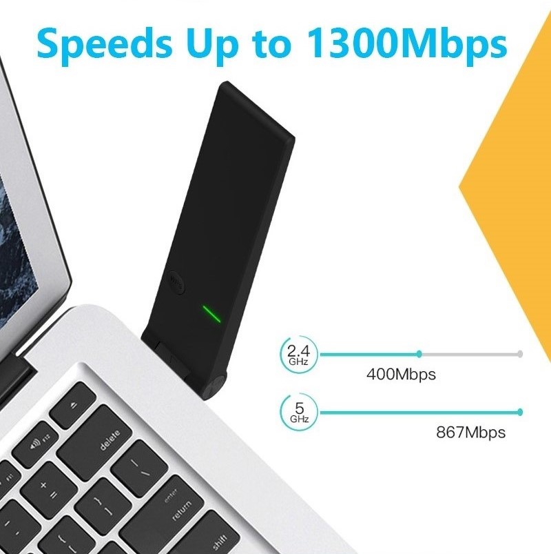 AC1300 Dual-Band USB 3.0 Beamforming Wi-Fi Adapter